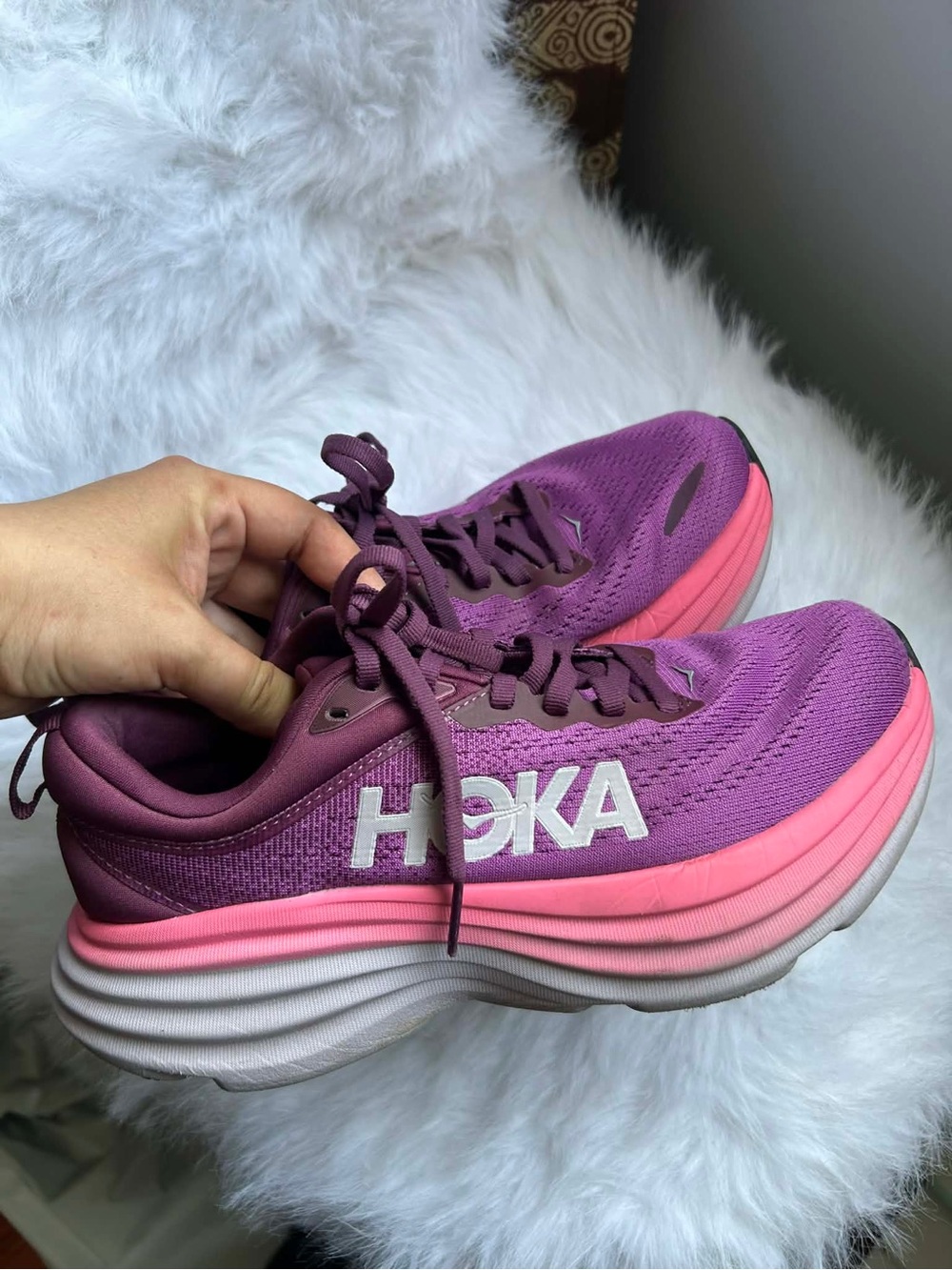 Hoka Women's Purple and Pink Athletic Sneakers